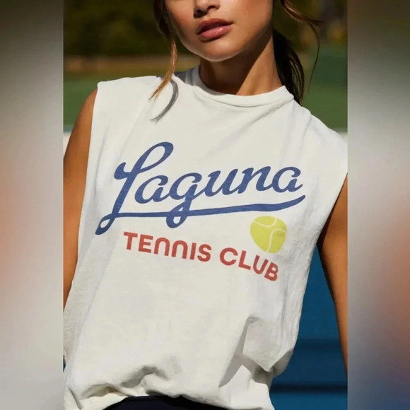 NWT Retrobrand x Anthropologie Laguna Tennis Club Muscle Tee - Picture 2 of 7